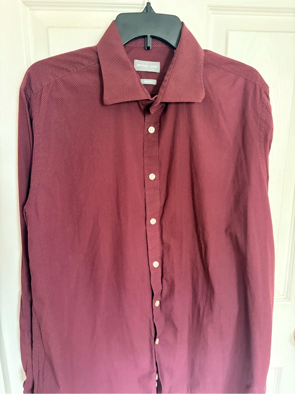 Michael Kors Men's Wine Red Dress Shirt